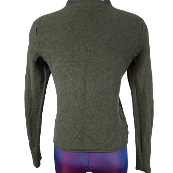 Rag & Bone Olive Green 100% Extra Fine Merino Wool Sweater‎ Size Medium Women's - Picture 6 of 9